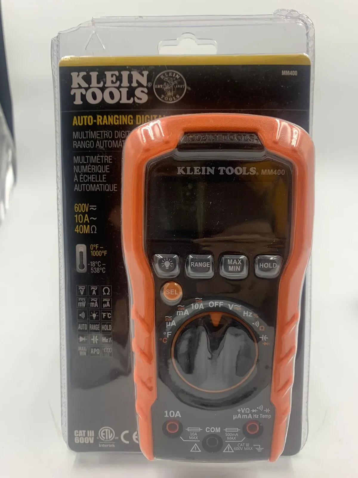 Klein Tools-Auto Ranging Digital Multimeter. MM400, CAT III 600V