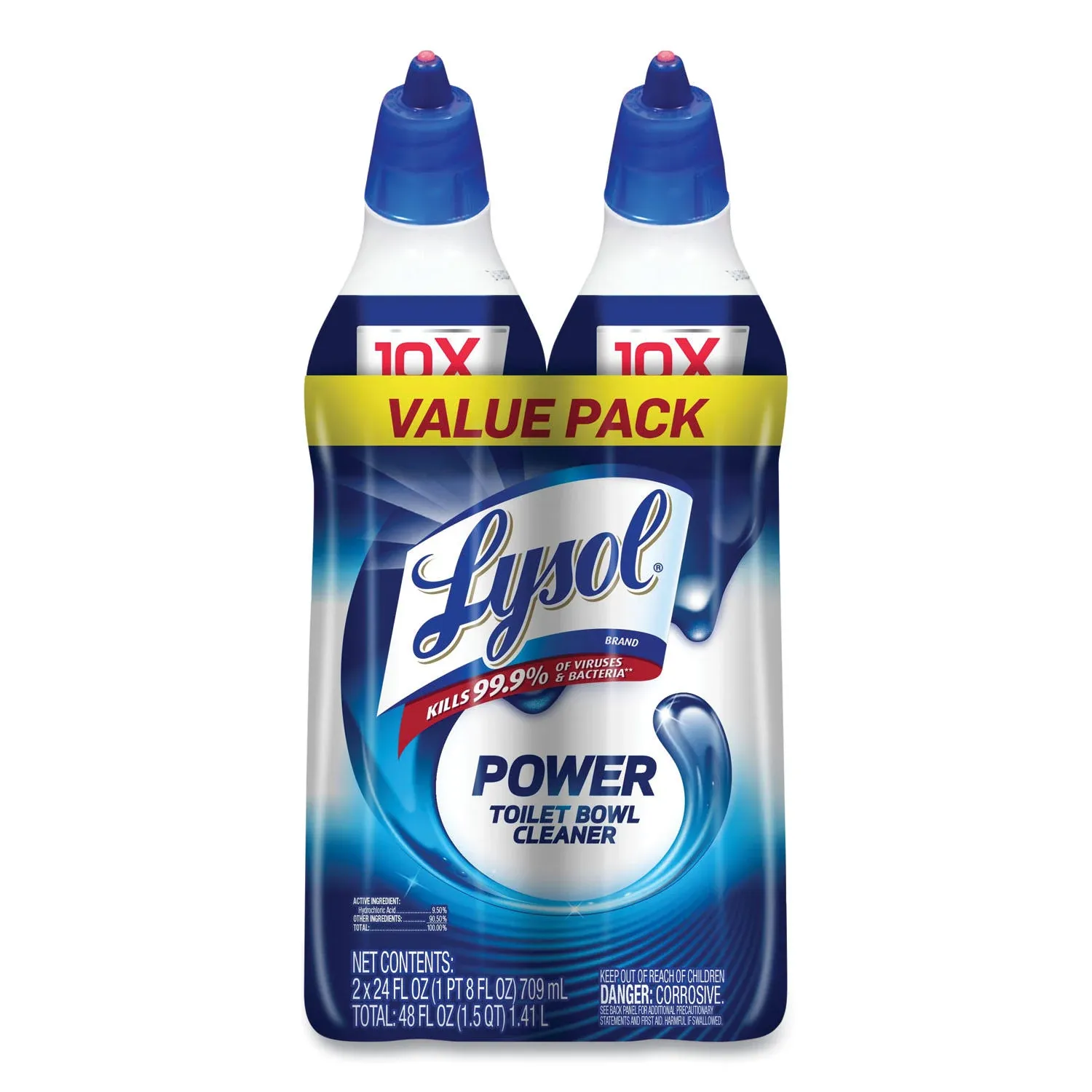 Lysol Power Toilet Bowl Cleaner (2-Pack) Pack of 4