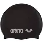 arena Classic Silicone Swim Cap, Silver/Black