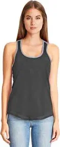 Next Level 1534 Ladies Ideal Racerback Tank Heather Gray/Black Small