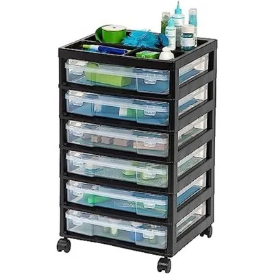 IRIS USA Plastic Scrapbook Storage Cart