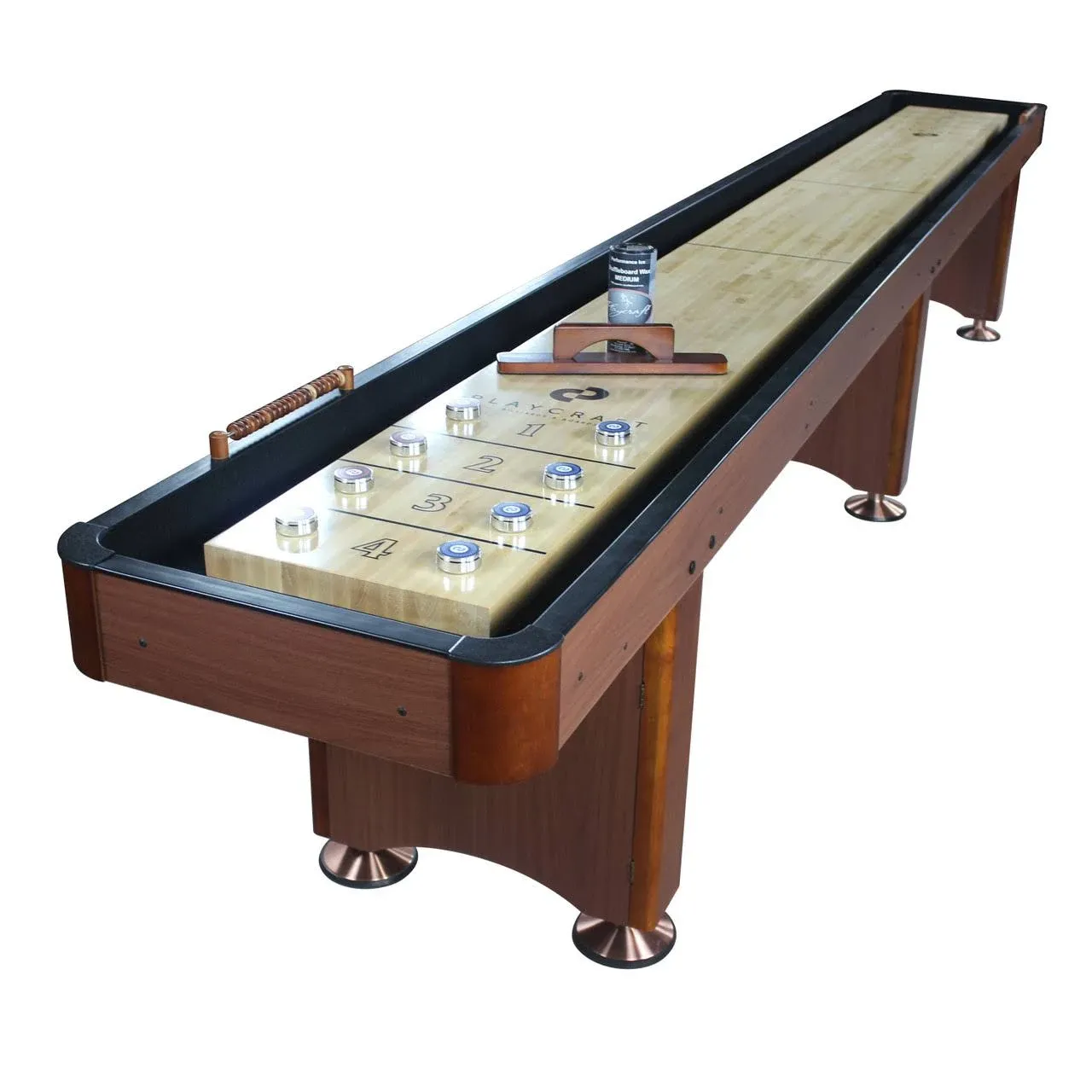 Playcraft Woodbridge Cherry 16' 2 Piece Construction Shuffleboard Table