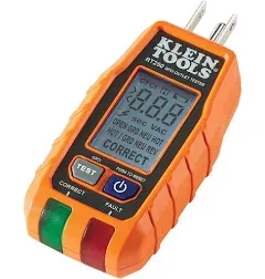 Klein Tools RT250 GFCI Outlet Tester with LCD Display, Electric Voltage Tester f