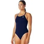 TYR DiamondFit Durafast Elite Solid Swimsuit - Navy Blue