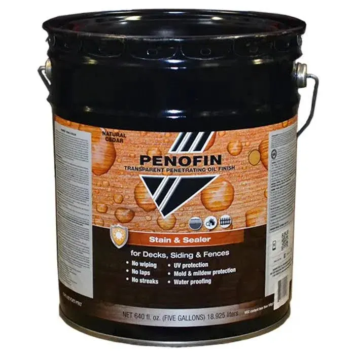 Penofin 5 Gallon Stain and Sealer Tranparent Penetrating Oil Finish - Natural Cedar