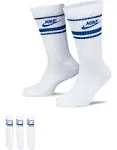 Nike Everyday Essential Crew Socks ( 3 Pairs) - White/Blue