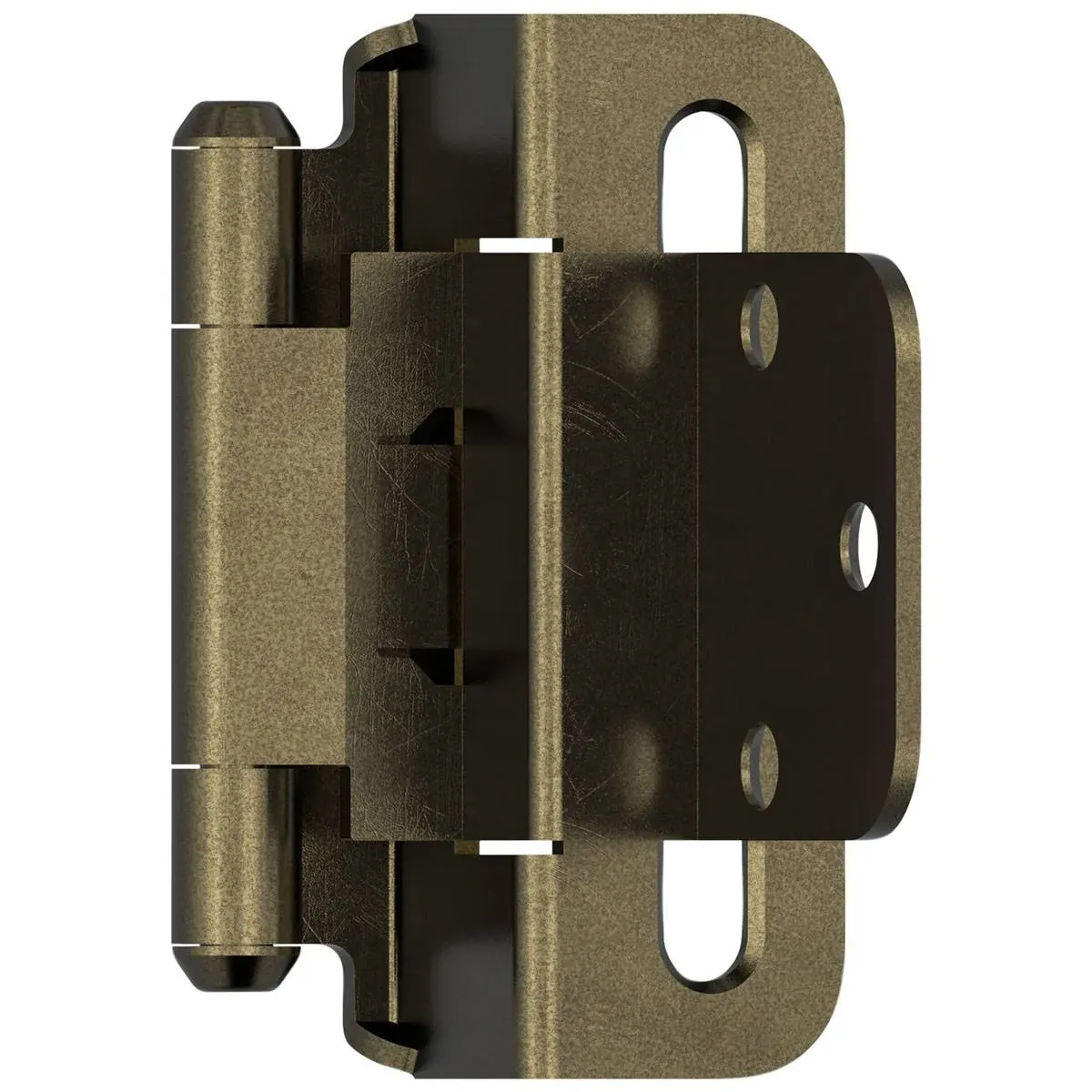 Amerock 3/8" Inset Partial Wrap Self Closing Cabinet Hinge - Pair (Burnished Brass)