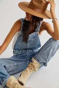 Free People Women's Denim Ziggy Overalls