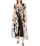 Adrianna Papell Women's Floral-Print Chiffon Jumpsuit