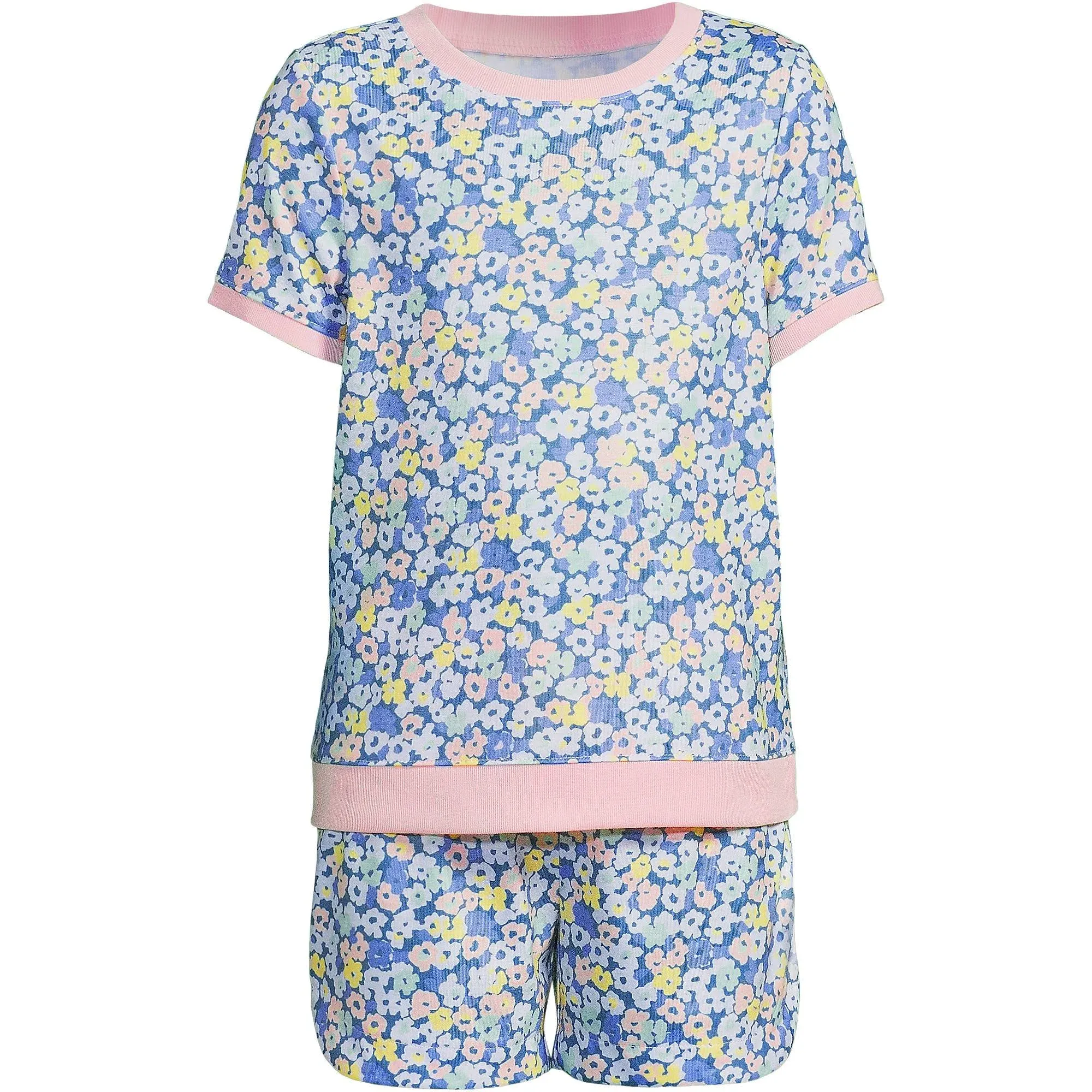 Lands' End Girls Short Sleeve Tee and Shorts Pajama Set