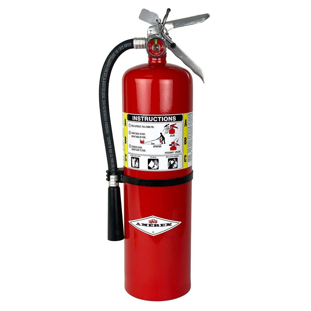 Amerex - B456 - AMEREX Fire Extinguisher: 10 lb Extinguisher Capacity, 4A:80B:C, Monoammonium Phosphate, B456