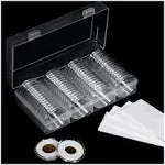 41mm Coin Capsules, with Foam Gasket and Plastic Storage Box, for Coin Collection