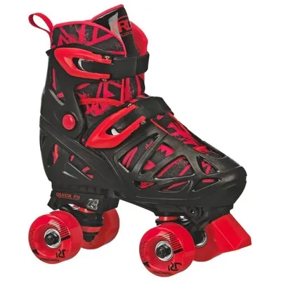 Roller Derby Trac Star Youth Kids' Adjustable Roller Skate - Gray/Black/Red