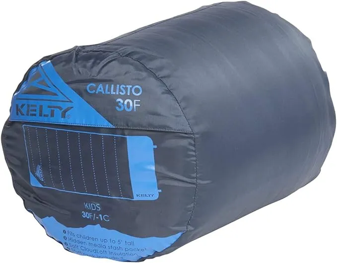 Kelty sleeping-bags Kelty Callisto Kids 30 Degree Synthetic Insulated Sleeping Bag, Soft Shell, Stuff Sack Included for Boys and Girls