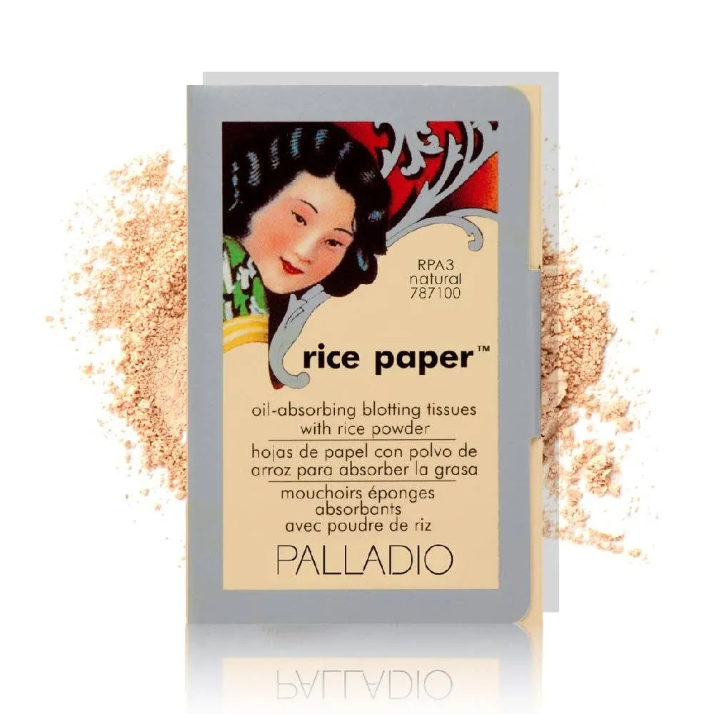 Palladio Rice Paper Facial Tissues for Oily Skin Face Blotting Sheets Made from Natural Rice