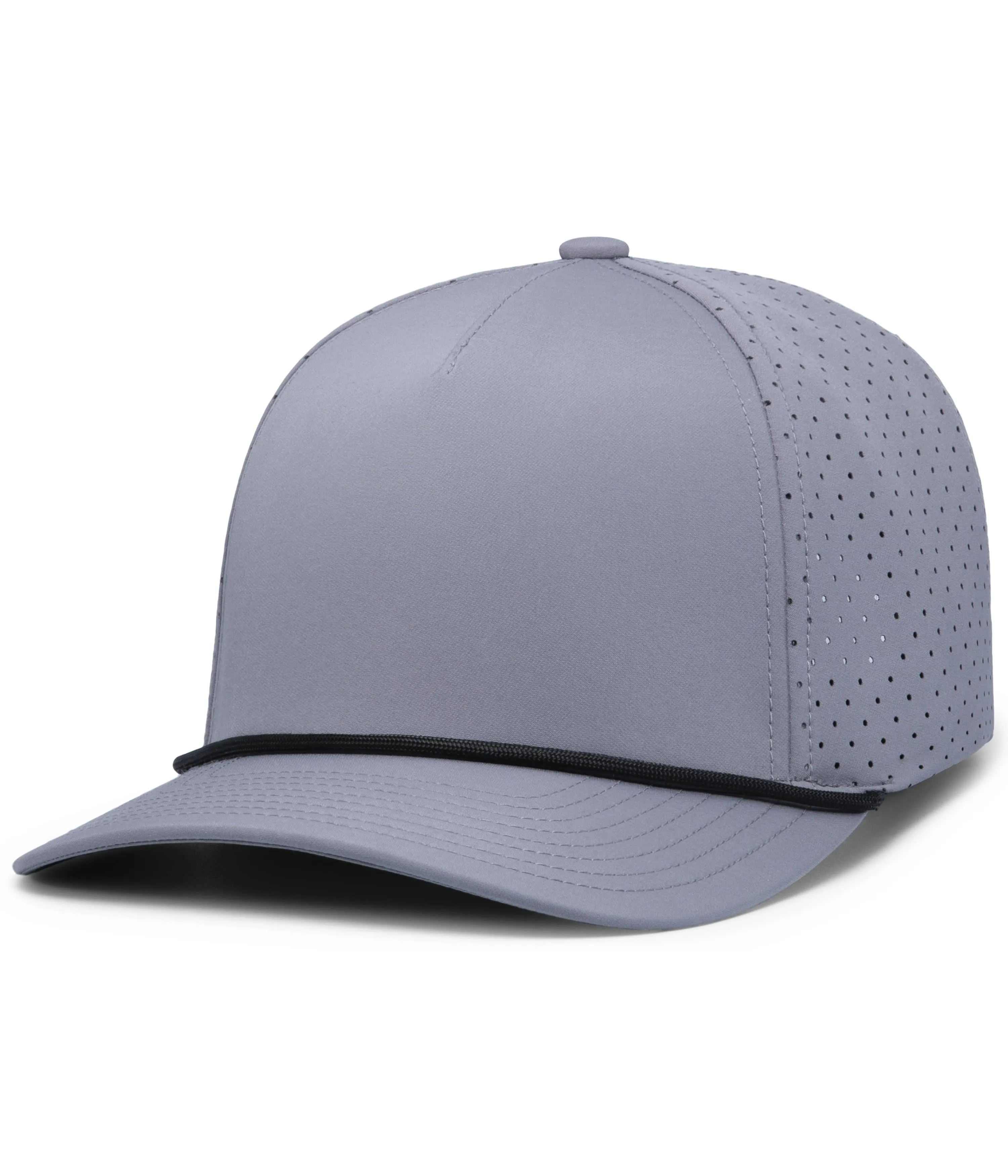 Pacific Headwear P424 Weekender Perforated Snapback Cap - Graphite/ Black - Os