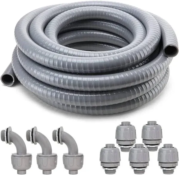 Liquid-Tight Conduit and Connector Kit,Flexible Non Metallic Liquid Tight Ele...