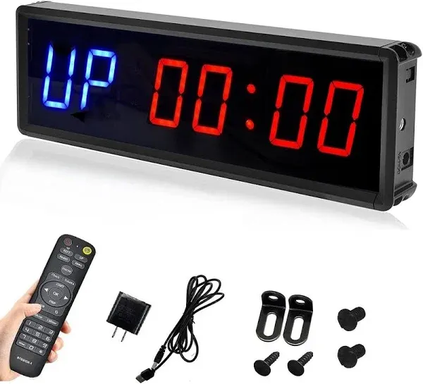 Btbsign LED interval Timer Count Down/Up Clock Stopwatch with Remote for Home