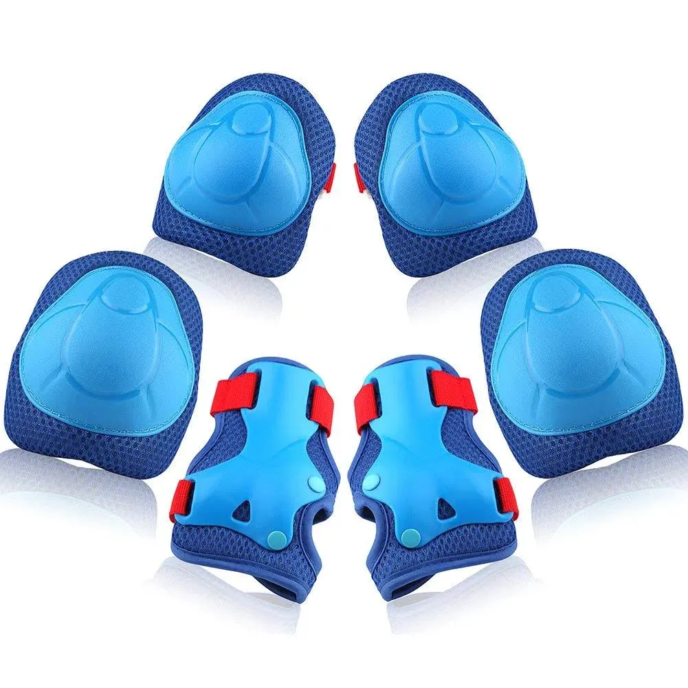 Wemfg Kids Protective Gear Set Knee Pads for Kids 3-8 Years Toddler Knee and Elbow Pads with Wrist Guards 3 in 1 for Skating Cycling Bike