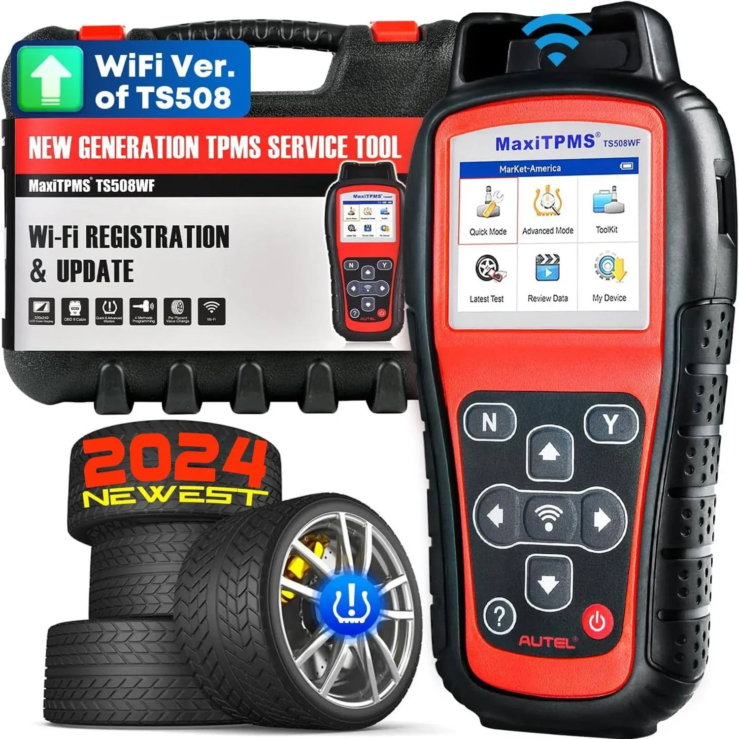 Autel MaxiTPMS TS508WF TPMS Programming Tool, 2024 Newest WiFi Ver. of TS508 TS501 TS408 TS601, Tire Pressure Monitor, Program MX-Sensors 315/433MHz