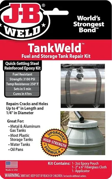 J-B Weld 2110 Metal Fuel Tank Repair Kit, Gray - FREE SHIPPING