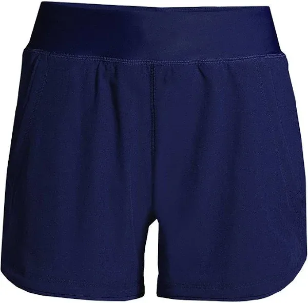 Lands' End Women's Curvy Fit 5" Quick Dry Swim Shorts with Panty