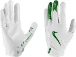 Nike Vapor Jet 8.0 Adult Football Gloves - White/Pine Green / L