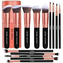 BS-MALL Makeup Brushes Premium Synthetic 14 Pcs Brush Set Rose Golden -Open Box