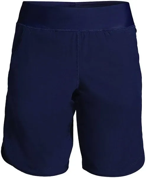 Lands' End Women's Plus Size 9" Quick Dry Modest Swim Shorts with Panty