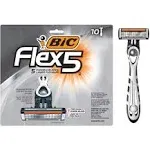 BIC Flex 5 Men&#039;s 5-Blade Disposable Razor, Smooth Shave, 10 Count