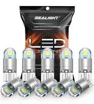 SEALIGHT 194 LED Bulbs 2700K Amber, 168 2825 T10 W5W 3030 Bright LED 