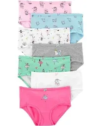 Carters Girls 2-14 Ballet Stretch Cotton Undies, 7-Pack