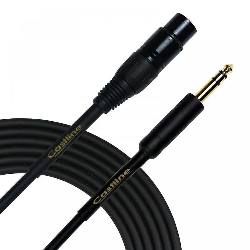 Castline 20 ft Castline Gold XLR Female to 1/4 TRS Cable Black 2017