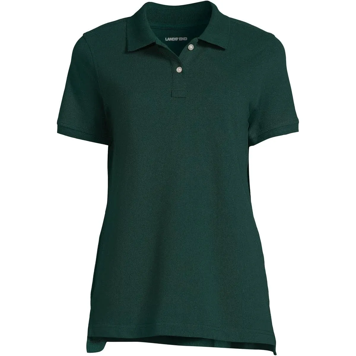 Lands' End Women's School Uniform Short Sleeve Mesh Polo Shirt - Evergreen