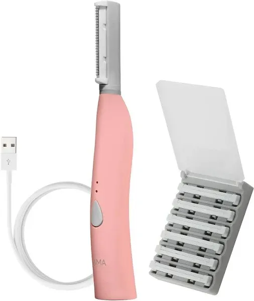 Spa Sciences Sima Deluxe Sonic Dermaplaning Tool For Exfoliation & Peach Fuzz Removal, Pink