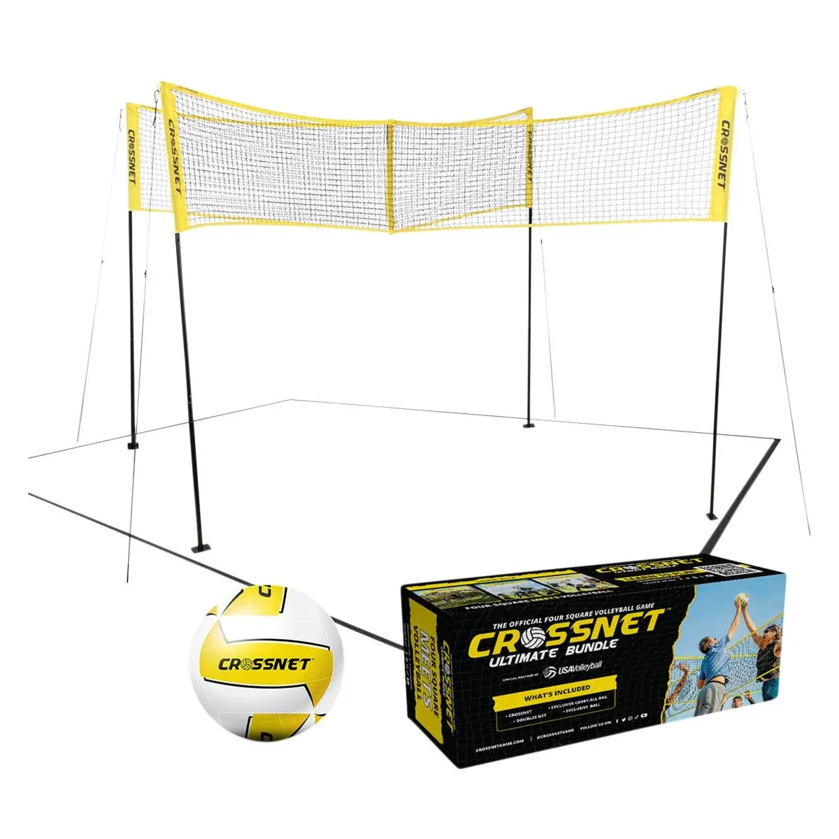 Crossnet Ultimate Bundle Square Volleyball Net Set