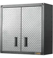 Garage Wall Storage Cabinet 28 in. H x 28 in. W x 12 in. D Steel Silver Tread