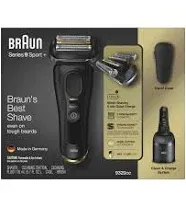 Braun Series 9 Sport+ Shaver Clean &amp; Charge System - 9320cc, Black