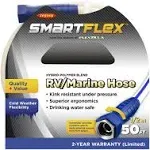 SmartFlex 5/8" x 50' RV/Marine Hose, 3/4 GHT Fittings, WHite/Blue