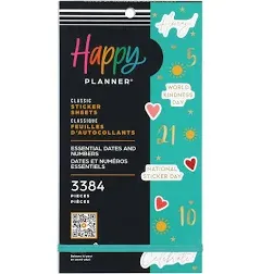 Happy Planner Sticker Value Pack 30/Sheets-Essential Dates And Numbers