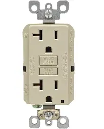 LEVITON N7899-I IVORY WHITE SLIM GFCI OUTLET WITH WALLPLATE! NEW IN BOX! (F32)