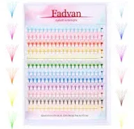 Colored Lash Extensions 240pcs 12 Color Premade Fans Eyelash Extensions 10D 13mm Color Lashes Extension 0.07 D Curl Professional Colored Individual L