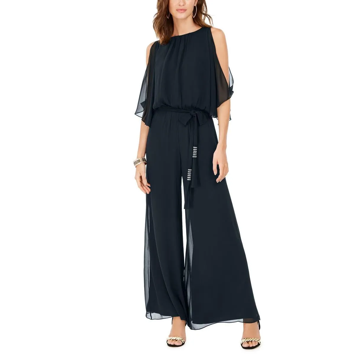 Msk Womens Cut-out Blouson Jumpsuit