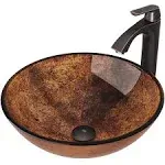 Shop this vigo russet round vessel bathroom sink with linus faucet and pop-up drain from our top selling Vigo sinks.  LuxeDecor is your premier online showroom for kitchen & bath and high-end home decor.