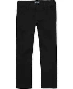 Girls Uniform Stretch Bootcut Chino Pants - Plus - Black