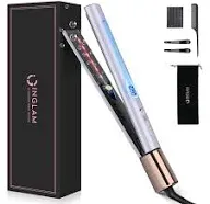 Titanium Flat Iron Hair Straightener, Curling Iron 1 Inch, Infrared Negative ...