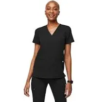 FIGS  Casma Three Pocket Scrub Top Technical Collection Womens Size S Black