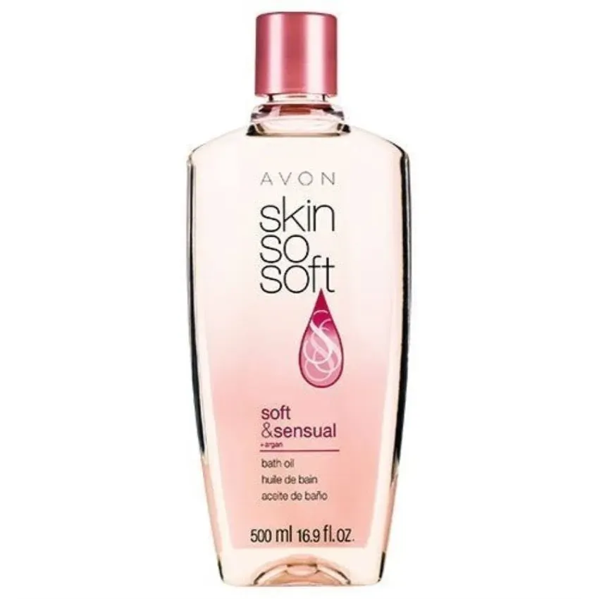 Avon Skin So Soft Soft &amp; Sensual + Argan Bath Oil 500 ml 16.9 Fl Oz NEW Sealed