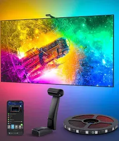 Govee Envisual TV LED Backlight T2 with Dual Cameras, 21ft RGBIC Wi-Fi LED Strip Lights for 98-100 inch TVs, Double Strip Light Beads, for Halloween