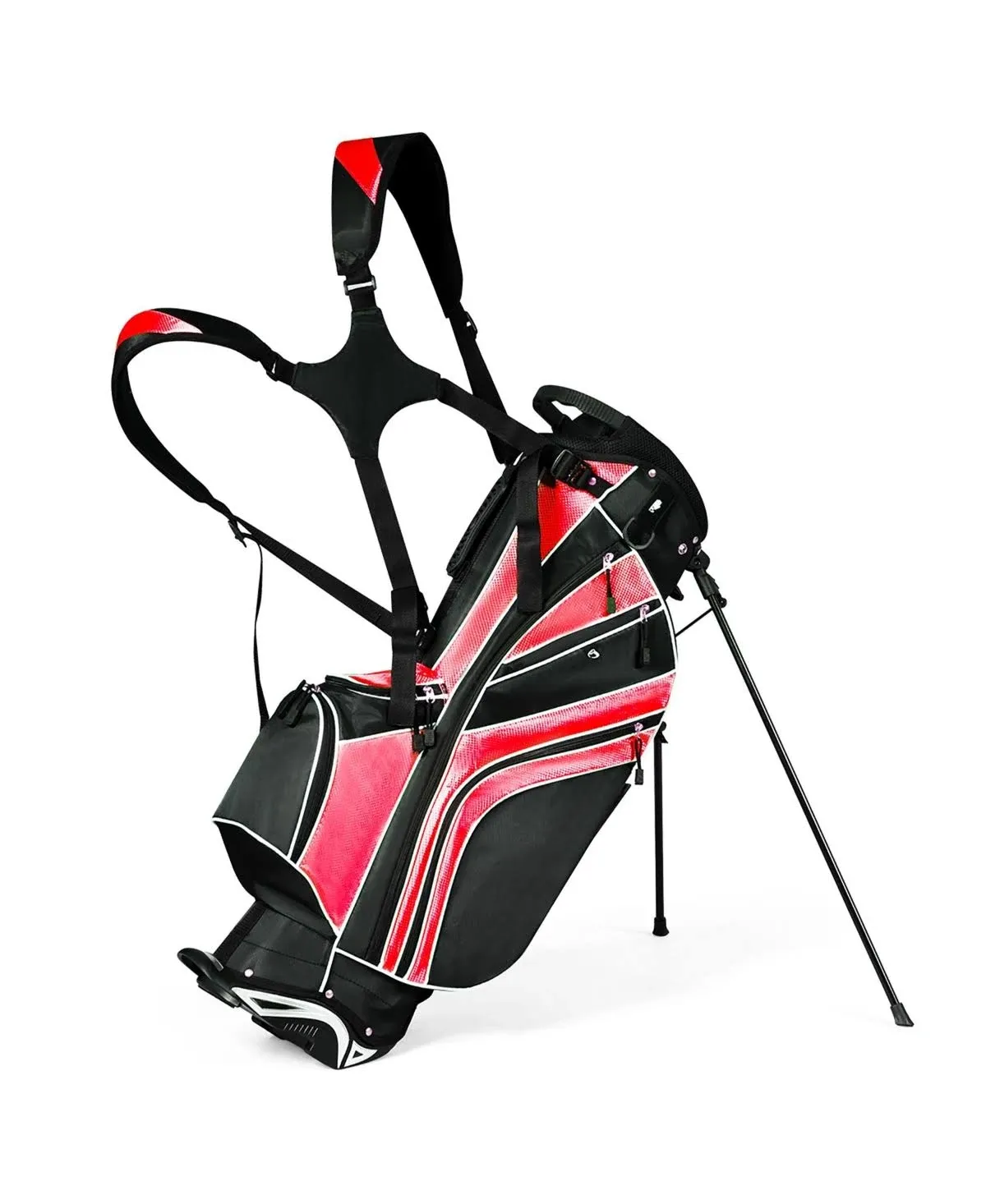 Costway Golf Stand Cart Bag with 6 Way Divider Carry Pockets